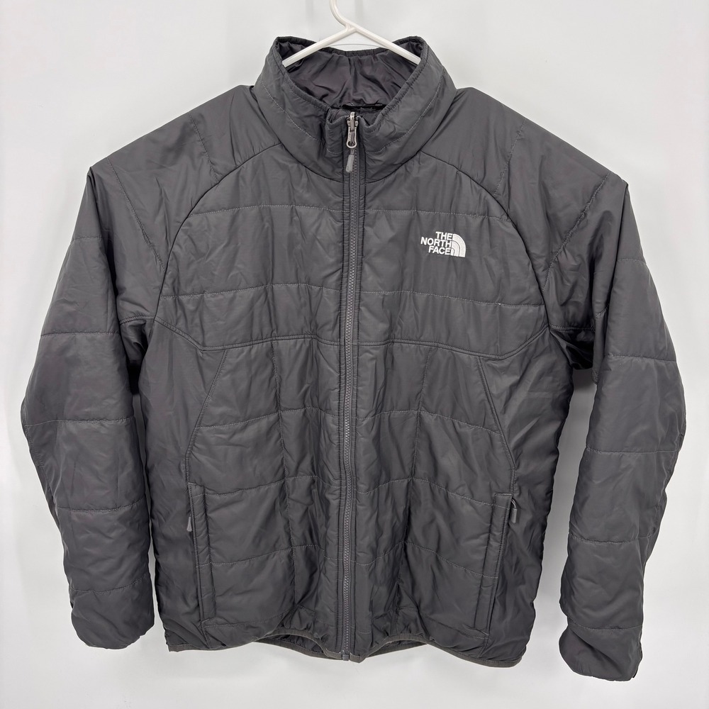 The North Face Puffer Jacket Mens XL Gray Excellent Insulated Ripstop Full Zip